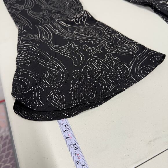 Susan Graver Tunic Womens XL Liquid Knit Metallic Stud Bell Sleeve Top Office - Picture 10 of 13